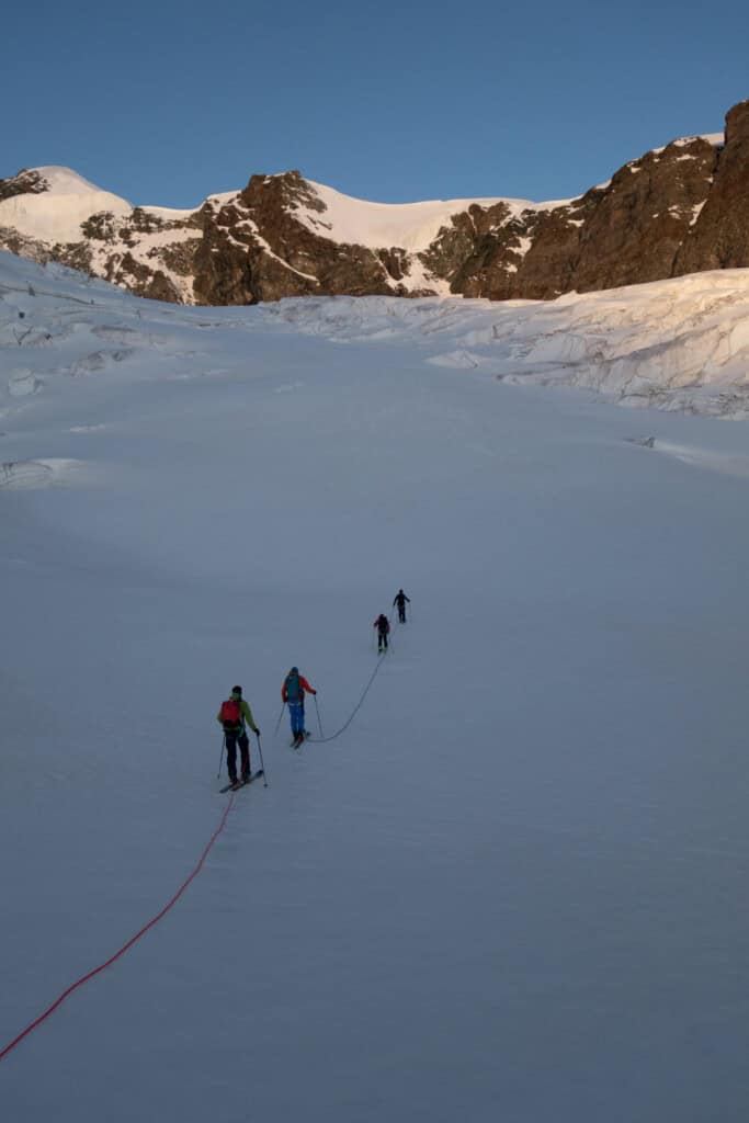 Ascent on the glacier
