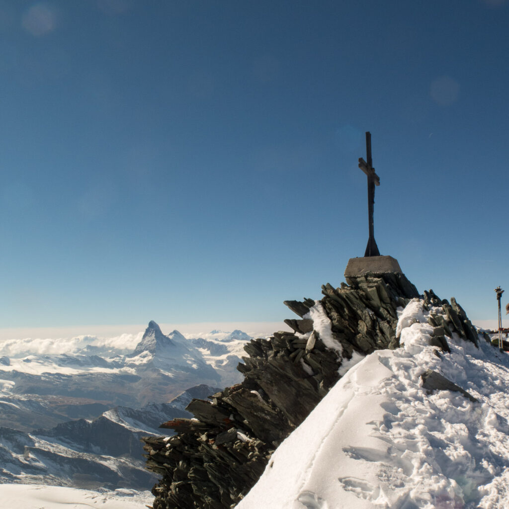 Summit cross from the Allalinhorn