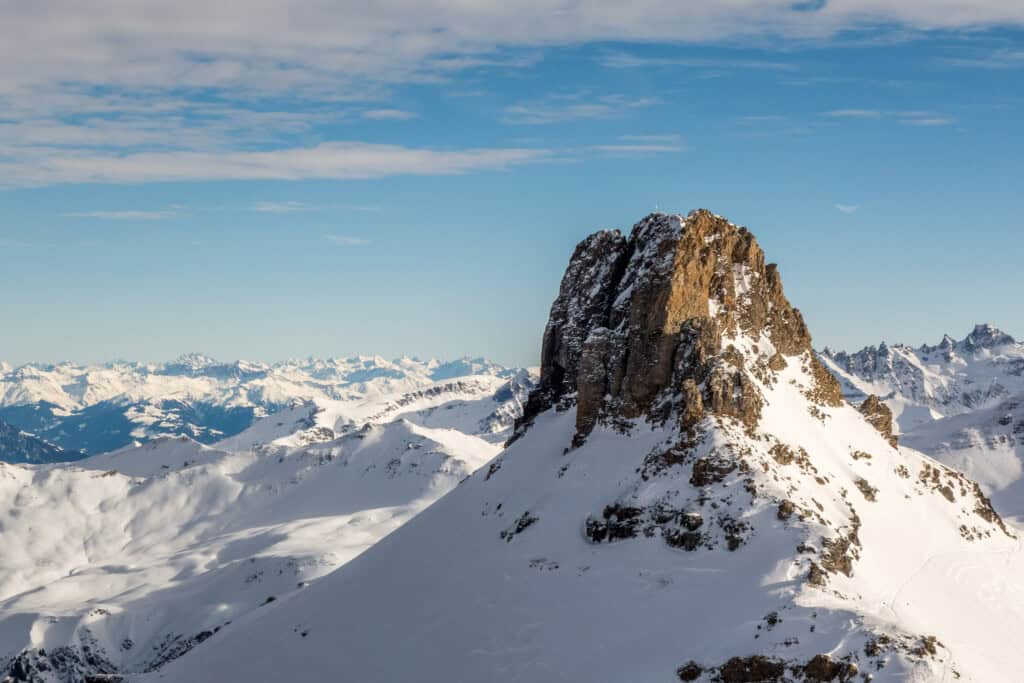 Gipfel vom Spitzmeilen im Winter