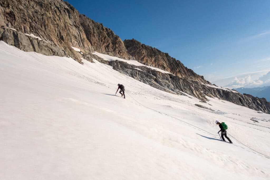 Ascent on the glacier
