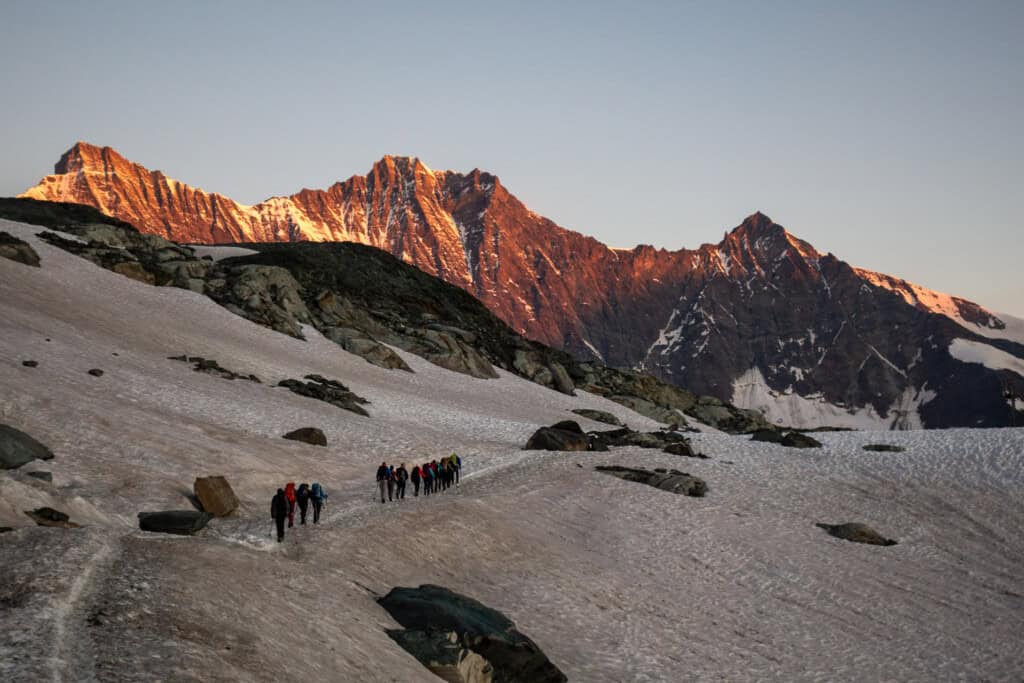 High tour course at the Britannia hut