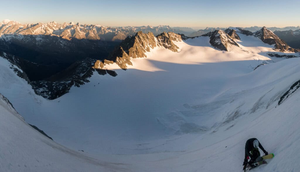 View from the Col du Meitin into the Grand Combin basin
