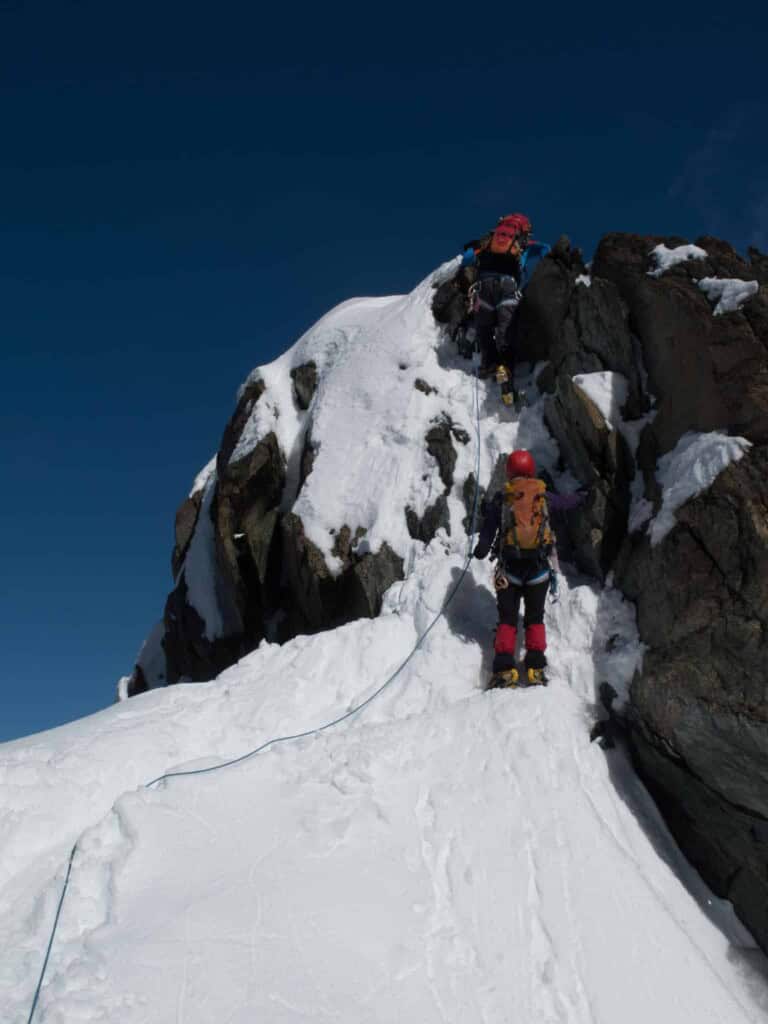 Climbing point on the Breithorn traverse