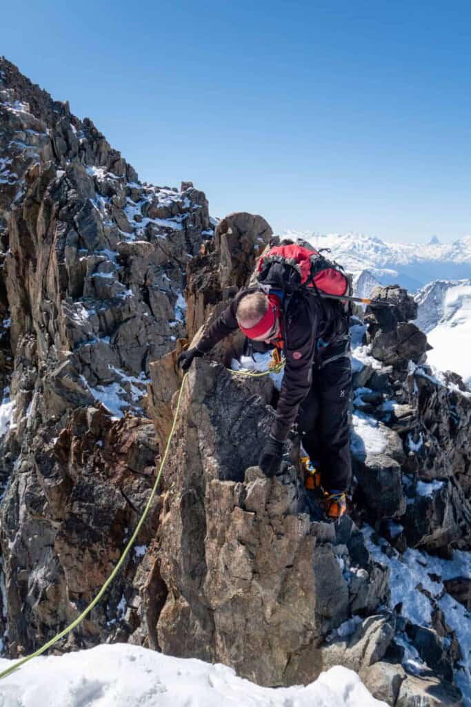 Summit ridge from Finsteraarhorn