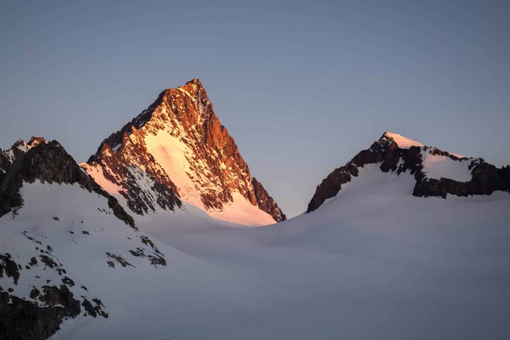 the Finsteraarhorn at sunrise
