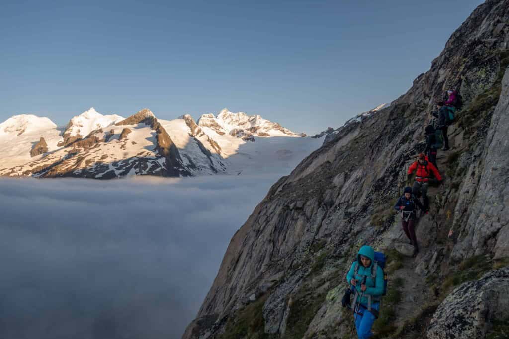 Descent from the Konkordiaplatz Hut