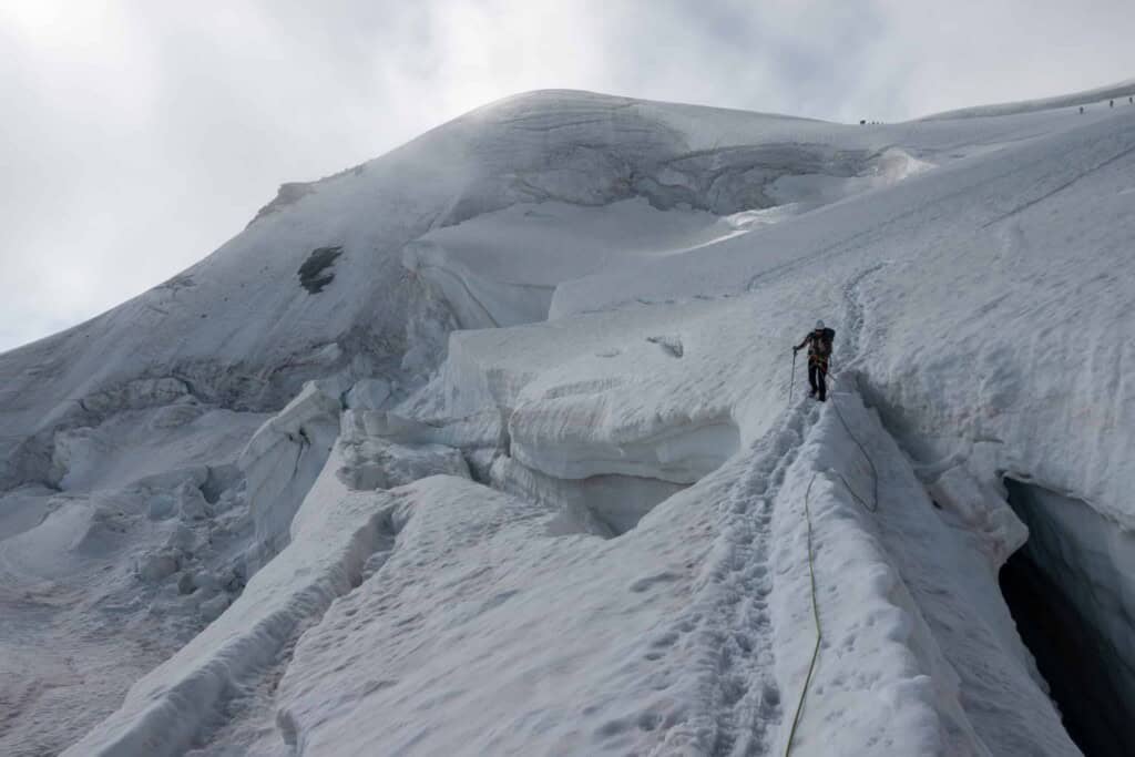 Crevasses on the descent from Bernina.