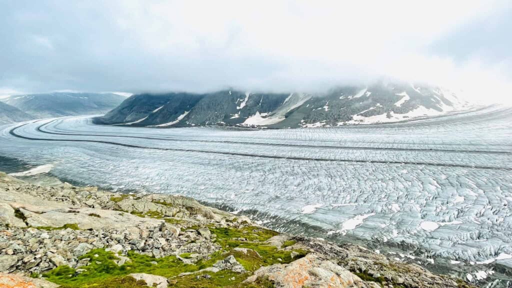 The two medial moraines of the Aletsch Glacier
