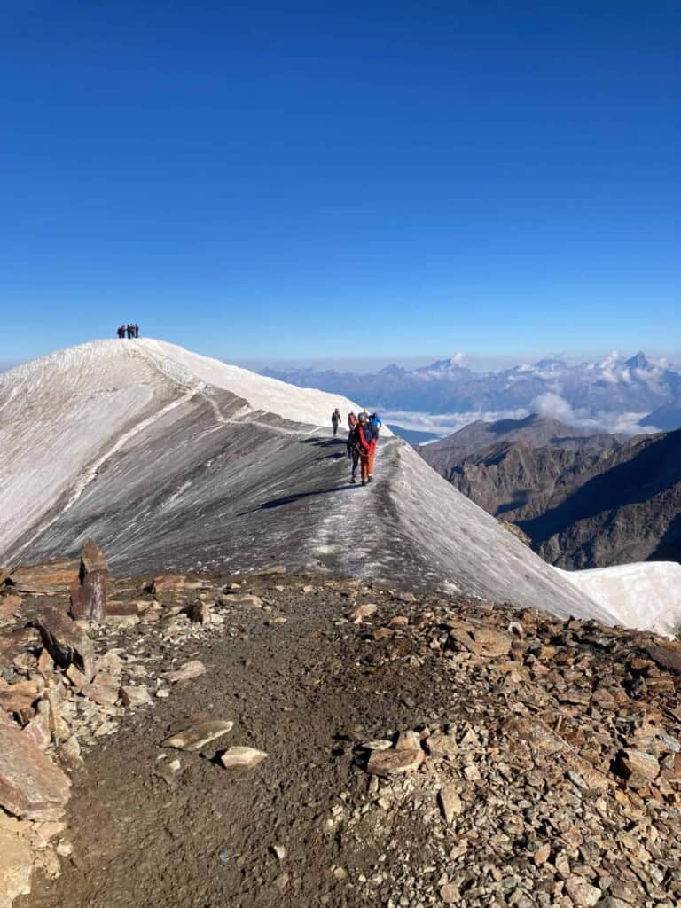 Summit ridge from the Weissmies