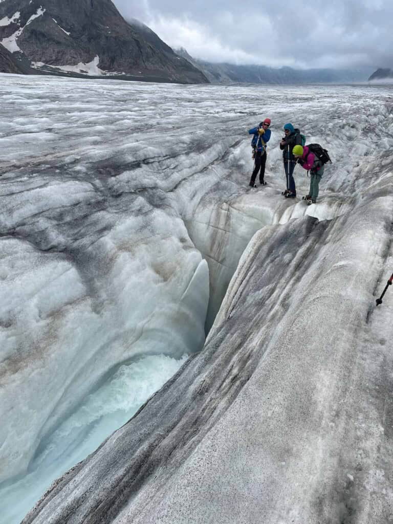 A glacier mill on the Aletsch Glacier