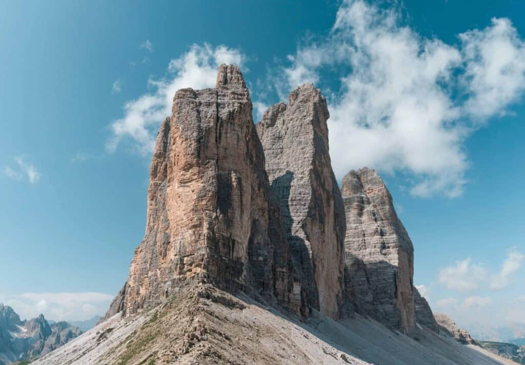 three peaks in the dolomites
