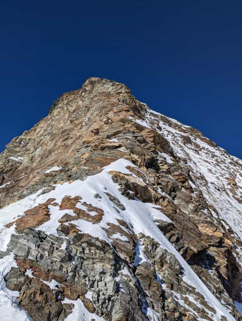 View from the shoulder to the roof of the Matterhorn
