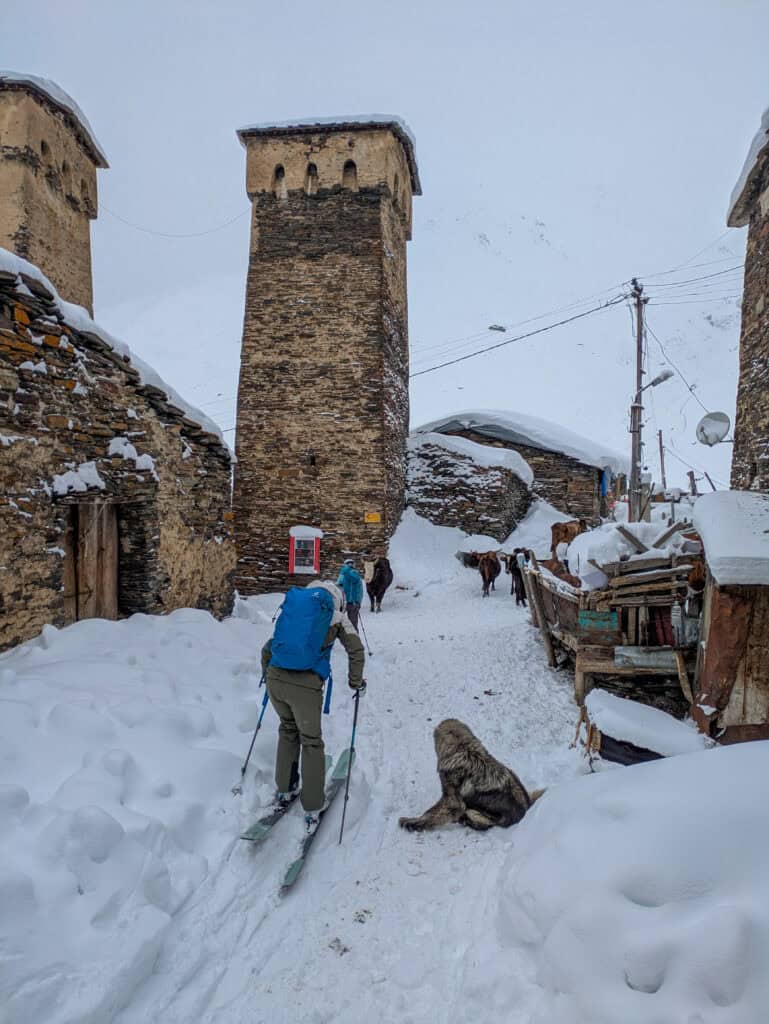 Start der Skitour um Wehrtürme