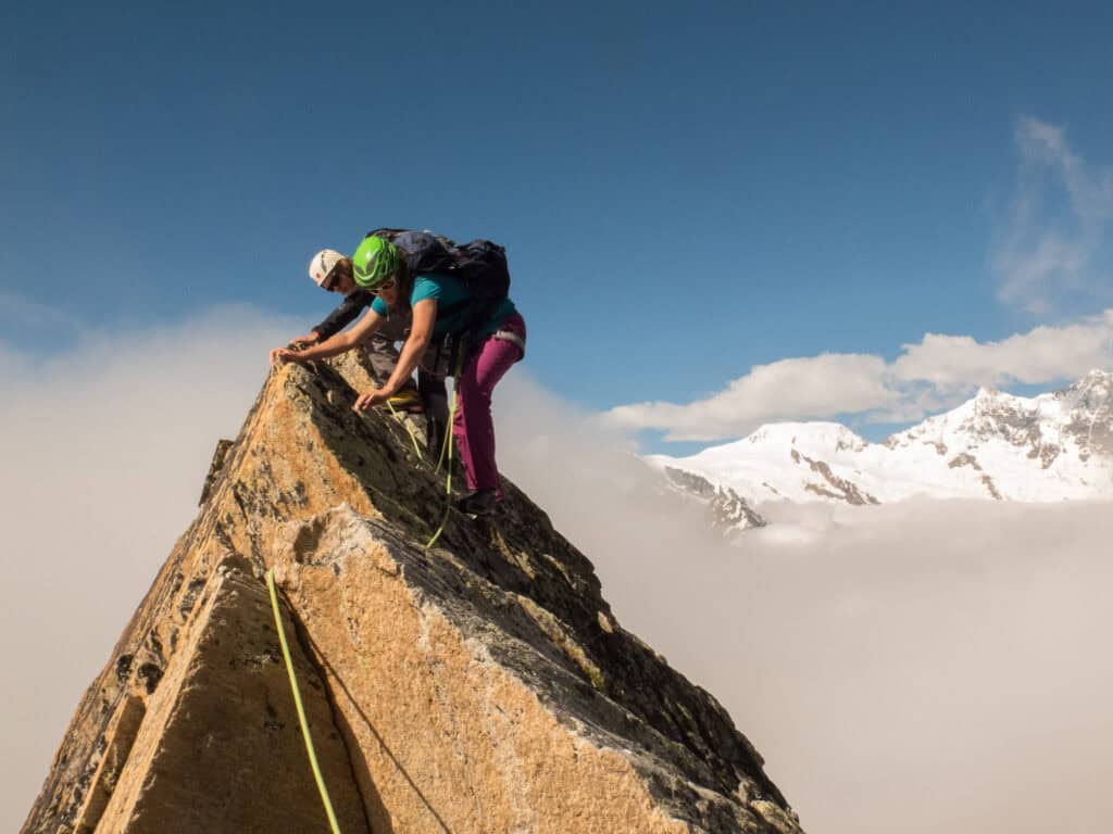 Climbing on the Portjengrat