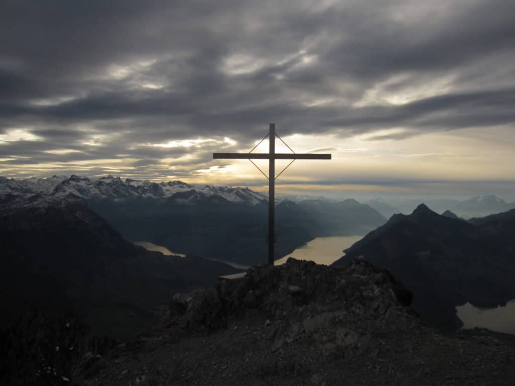 Cross on the summit of klein Mythen