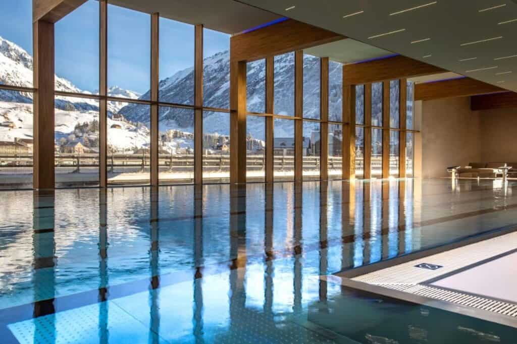 Bathroom area of the Radisson Blu in Andermatt
