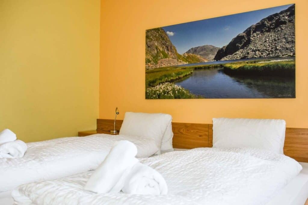 The beds at the Hotel Pazzola in Disentis