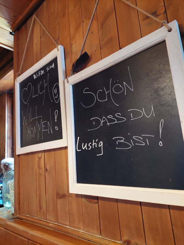 Welcome text at the Rotondo hut