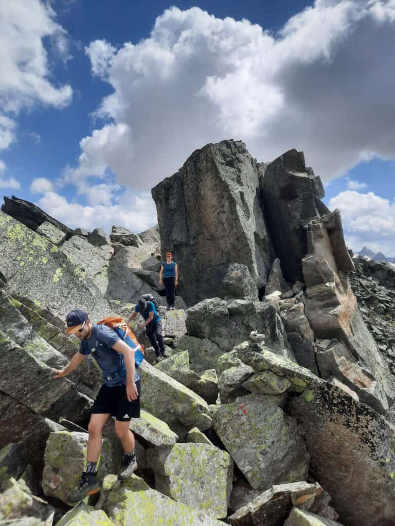 Kraxelstelle am Piz Medel.