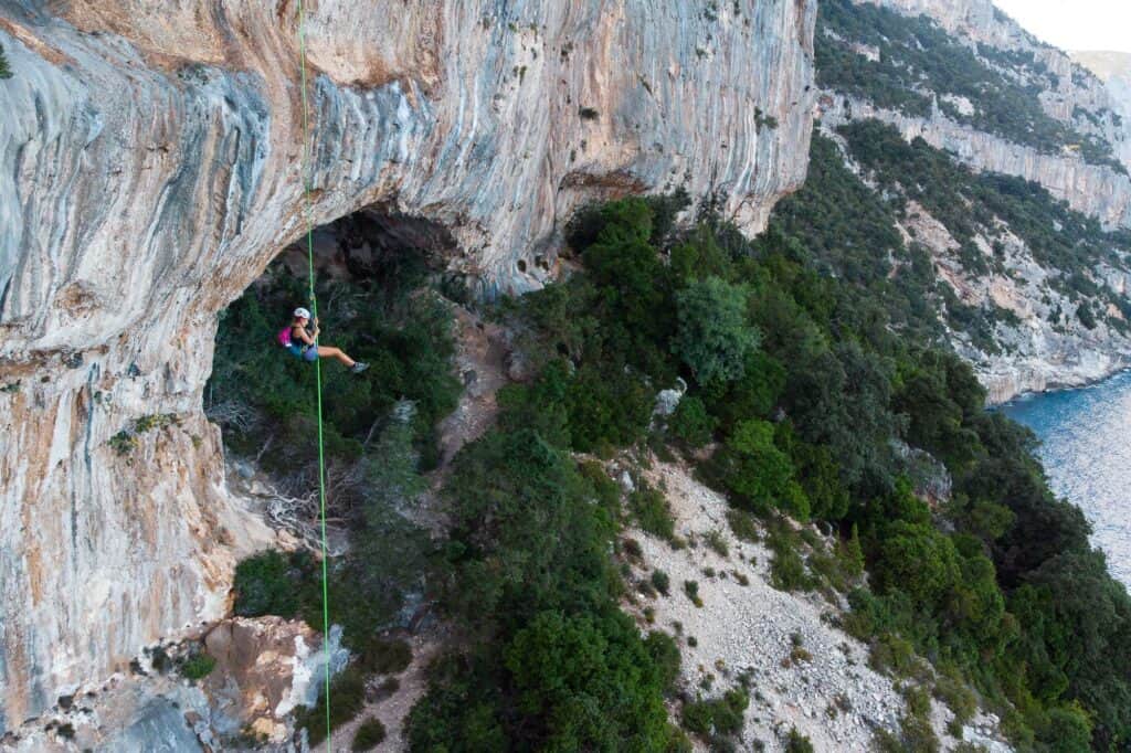 Abseiling on Selvaggio Blu