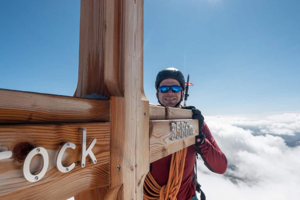 Summit cross from the Galenstock